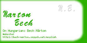 marton bech business card