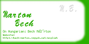 marton bech business card